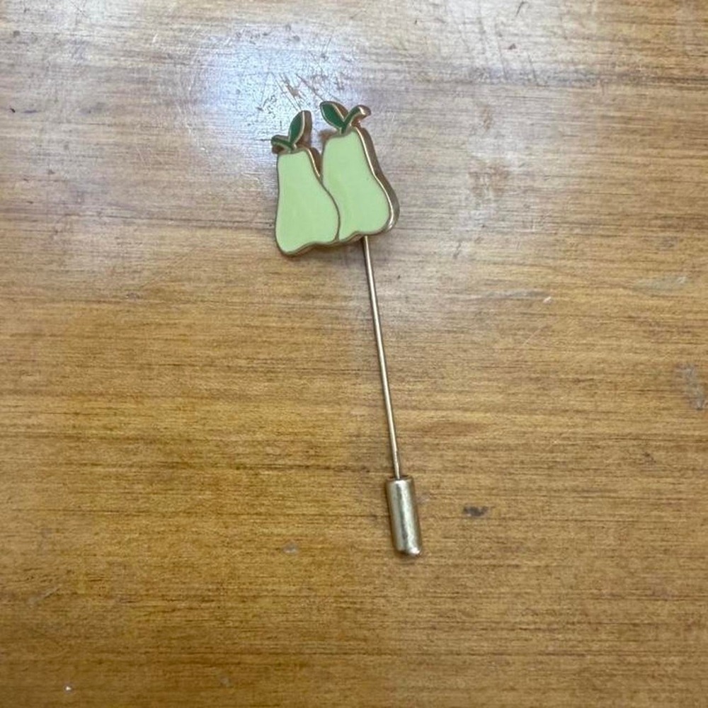 Marc Jacob's Green and white pear pin accessories
